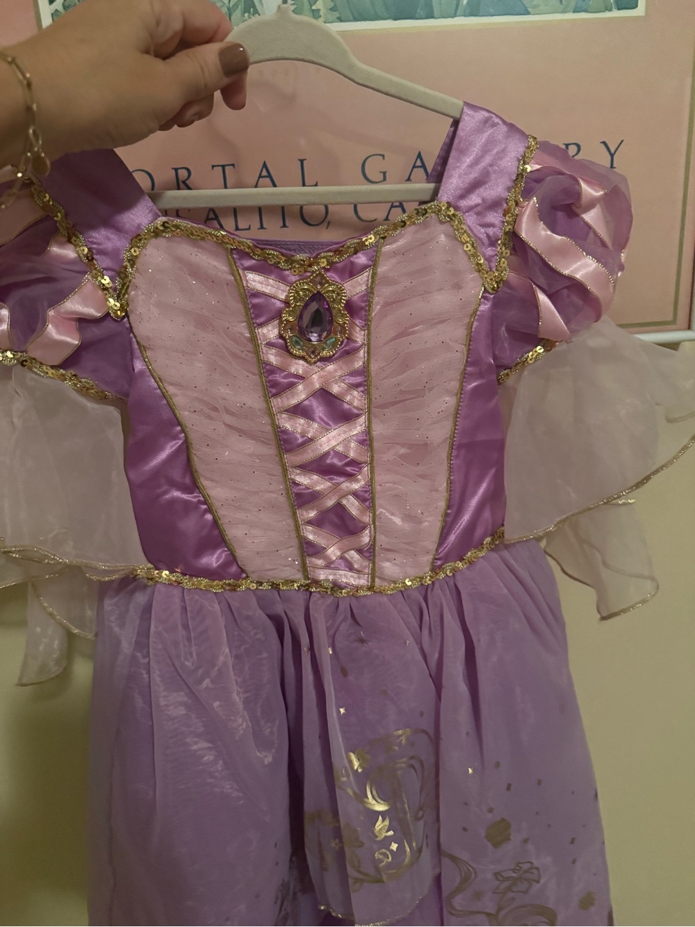 Disney Store Princess Tangled Rapunzel Costume Dress Girl size 4 - Picture 4 of 5